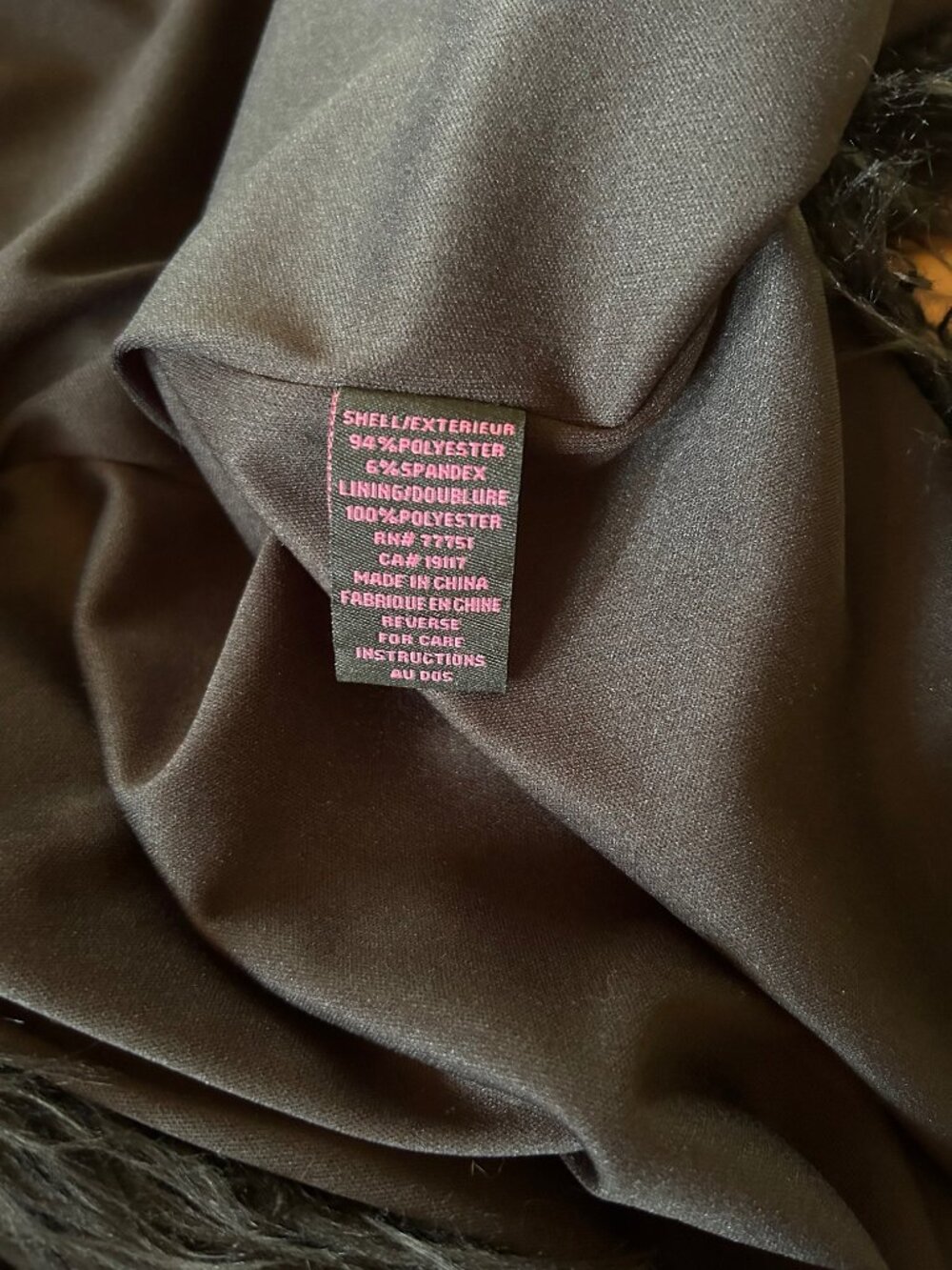 Vintage Betsey Johnson Black Velvet Faux Fur Embroidered Floral Duster Coat - Picture 10 of 12